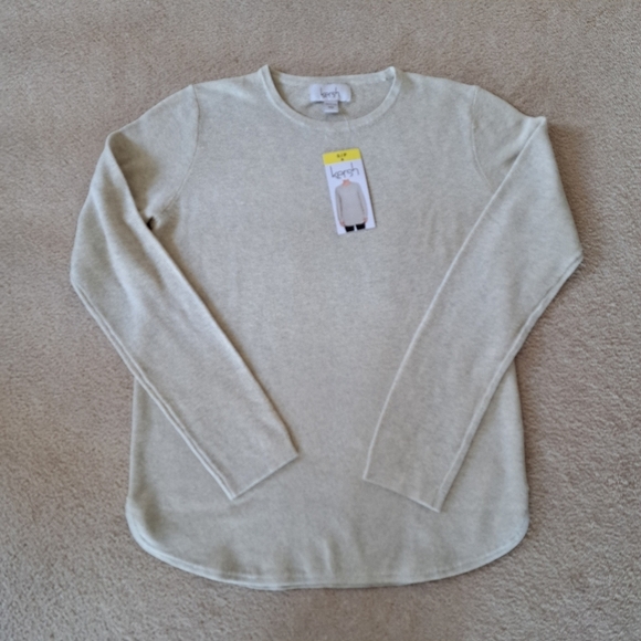 NWT Kersh Beige Long Sleeve Sweater Women's Small Knit Tunic Length - Picture 13 of 13